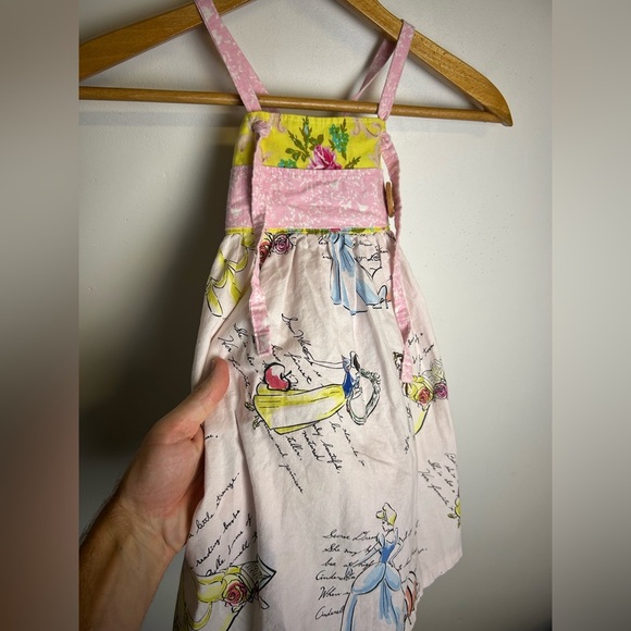 Oh Sew Sweet designs Hand Made Disney Princess girl Pink Yellow Floral Dress 3T - Picture 2 of 9